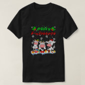 Merry Kerstcute Koe Farmer ASL Sign Language T-shirt (Design voorkant)