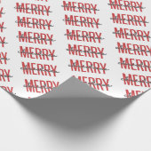 Merry Kerstcute Red Typografie Cadeaupapier (Hoek)