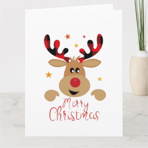 Merry Kerstcute Reindeer Kaart