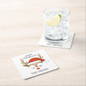 Merry Kerstcute Reindeer Kartonnen Onderzetters (Insitu)