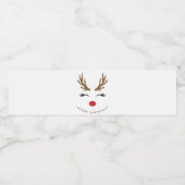 Merry Kerstcute Reindeer Waterfles Etiket (Enkel label)