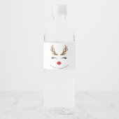 Merry Kerstcute Reindeer Waterfles Etiket (Voorkant)