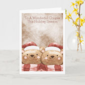 Merry Kerstcute Teddy Bear Santa Persoonlijk Kaart (Gele Bloem)