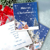 Merry Kerstcute Village Personalized Greeting Feestdagen Kaart