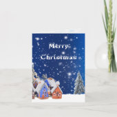 Merry Kerstcute Village Personalized Greeting Feestdagen Kaart (Voorkant)