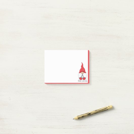 Merry Kerstcute Waterverf Elf Gnome Post-it® Notes (Op bureau)