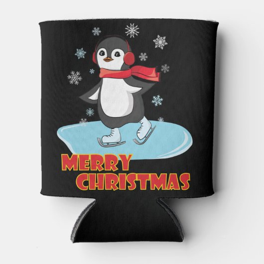 Merry Kerstcute Winter Penguin Blikjeskoeler (Voorkant)