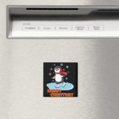 Merry Kerstcute Winter Penguin Magneet (Insitu (Vaatwasser))