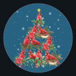 Merry Kerstcutest Cardinaal Bird Lovers Xmas Ronde Sticker<br><div class="desc">Merry Kerstcutest Cardinaal Bird Lovers Xmas</div>