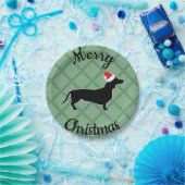 Merry Kerstdachshund Dog Papieren Bordje (Feest)