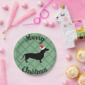 Merry Kerstdachshund Dog Papieren Bordje (Feest)