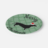 Merry Kerstdachshund Dog Papieren Bordje (Gekanteld)