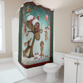 Merry Kerstdachshund Hondenliefhebbers Gift Douchegordijn (In situ)