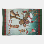 Merry Kerstdachshund Hondenliefhebbers Gift Theedoek (Horizontaal)