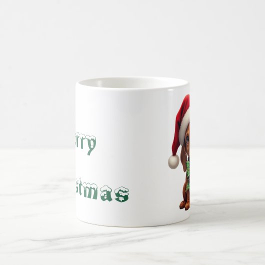 Merry Kerstdachshund Puppy Koffiemok (Center)