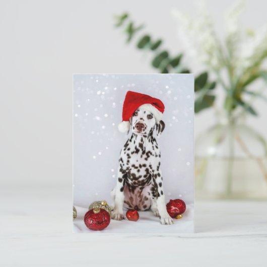 Merry Kerstdalmatian Briefkaart (Staand voorkant)