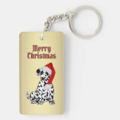Merry Kerstdalmatian Dog Gold Sleutelhanger (achterkant)