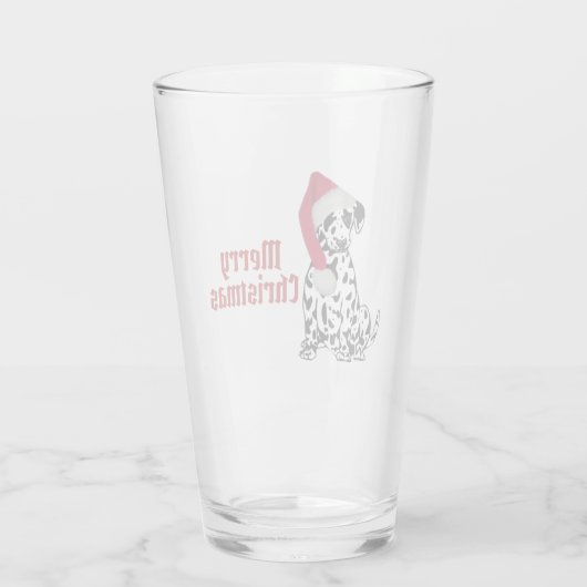 Merry Kerstdalmatian Glas (Achterkant)