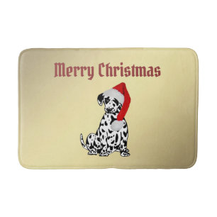 Merry Kerstdalmatian Gold Badmat