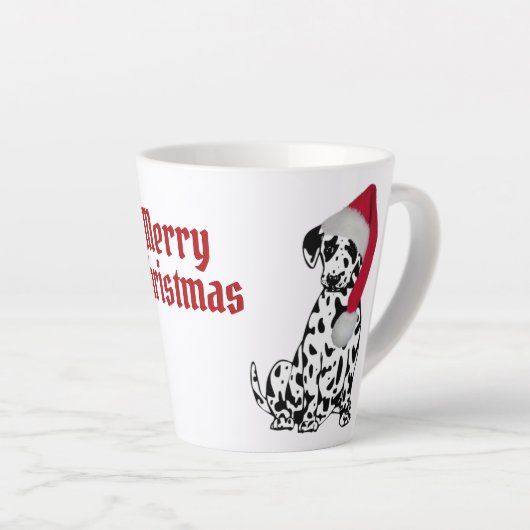 Merry Kerstdalmatian Latte Mok (Rechterhoek)