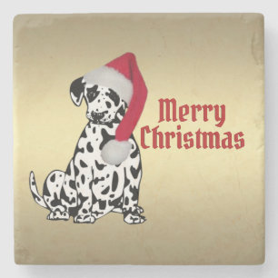 Merry Kerstdalmatian Stenen Onderzetter
