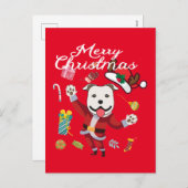 Merry Kerstdansdog Funny Feestdagenkaart (Voorkant / Achterkant)