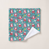 Merry Kerstdansende kerstman Bad Handdoek (Wasdoekje)