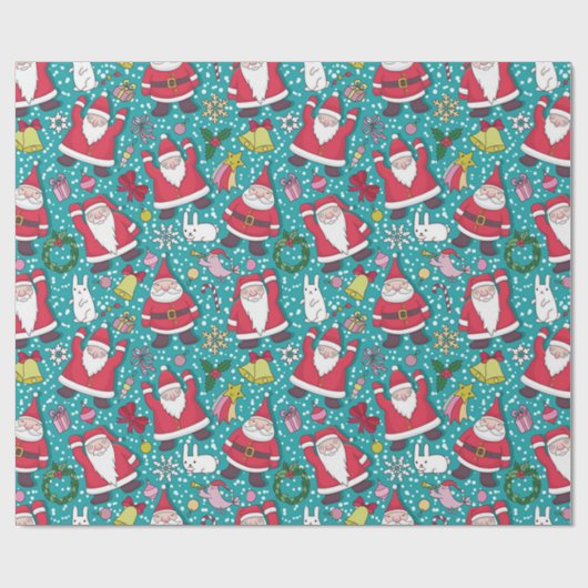 Merry Kerstdansende kerstman Cadeaupapier (Vlak)