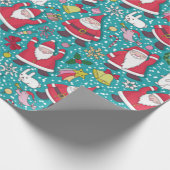 Merry Kerstdansende kerstman Cadeaupapier (Hoek)