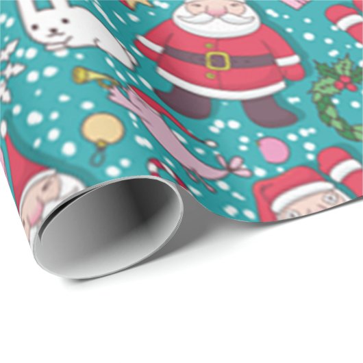 Merry Kerstdansende kerstman Cadeaupapier (Rol Hoek)