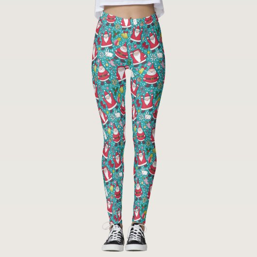 Merry Kerstdansende kerstman Leggings (Voorkant)