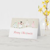 Merry Kerstdansende Snowman Kaart (Gele Bloem)