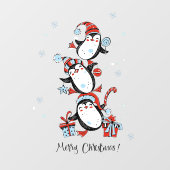 Merry Kerstdanserende pinguins Snowflakes Raamsticker (Vel)