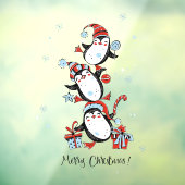 Merry Kerstdanserende pinguins Snowflakes Raamsticker (Vel 3)