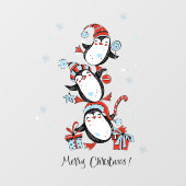 Merry Kerstdanserende pinguins Snowflakes Raamsticker (Vel)