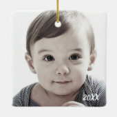 Merry Kerstdated Photo Ornament (Achterkant)