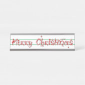 Merry Kerstdecorated Text Desk Sign Bureau Naambordje (Voorkant)