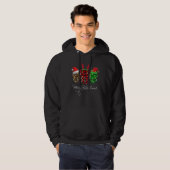 Merry Kerstdentist Teeth Santa Hat Leopard Pl. Hoodie (Voorkant volledig)