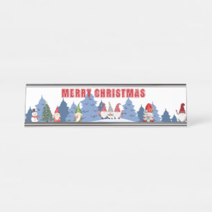 Merry Kerstdesk-naamplaat Bureau Naambordje