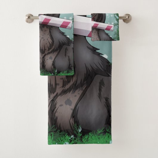 Merry Kerstdinosaur Bad Handdoek (Insitu)