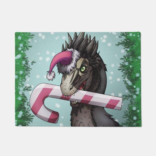 Merry Kerstdinosaur Deurmat (Voorkant)