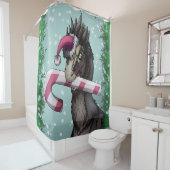 Merry Kerstdinosaur Douchegordijn