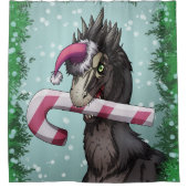 Merry Kerstdinosaur Douchegordijn (Voorkant)