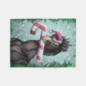 Merry Kerstdinosaur Fleece Deken (Voorkant (Horizontaal))