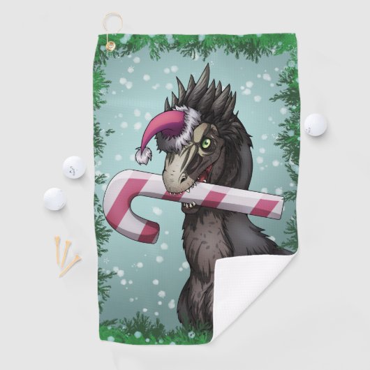 Merry Kerstdinosaur Golfhanddoek (Insitu)