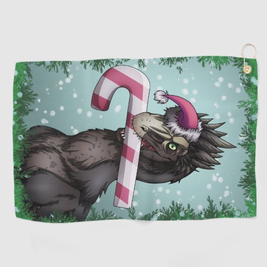 Merry Kerstdinosaur Golfhanddoek (Horizontaal)