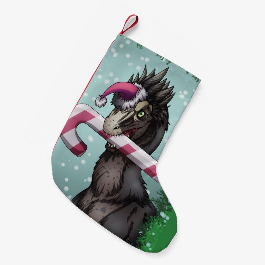 Merry Kerstdinosaur Kleine Kerstsok (Voorkant (Hangend))