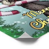 Merry Kerstdinosaur Poster (Hoek)