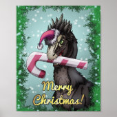 Merry Kerstdinosaur Poster (Voorkant)
