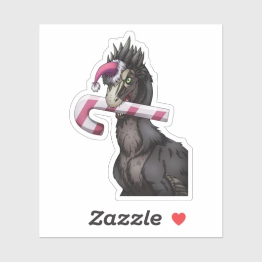 Merry Kerstdinosaur Sticker (Vel)